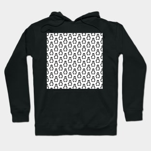 Pinguins pattern in black and white Hoodie